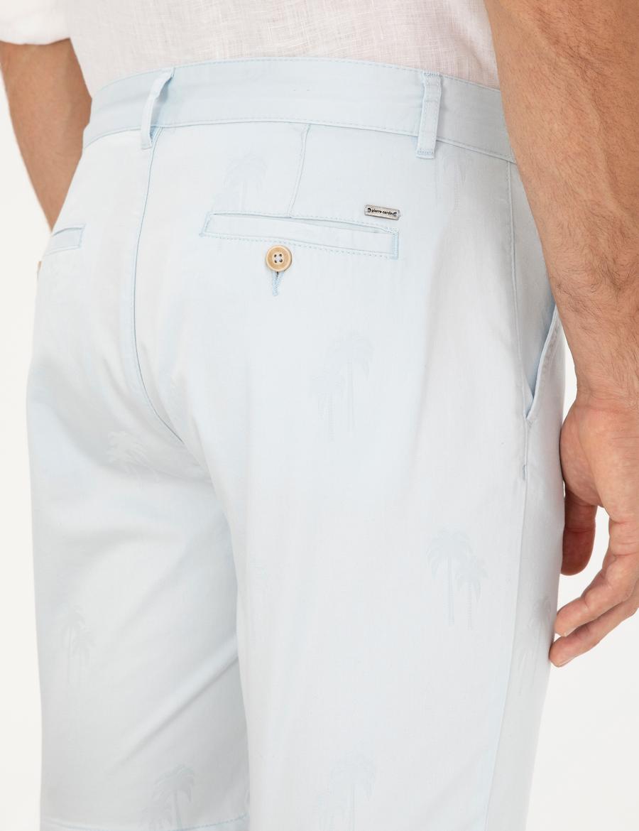 Mavi Slim Fit Dokuma Şort