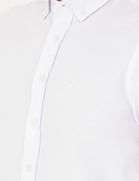 Beyaz Oxford Slim Fit Uzun Kollu Gömlek - 50289396023