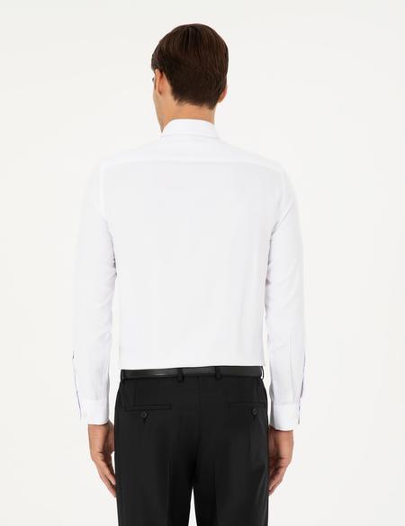 Beyaz Oxford Slim Fit Uzun Kollu Gömlek - 50289396023
