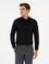 Siyah Slim Fit Armürlü Uzun Kollu Gömlek