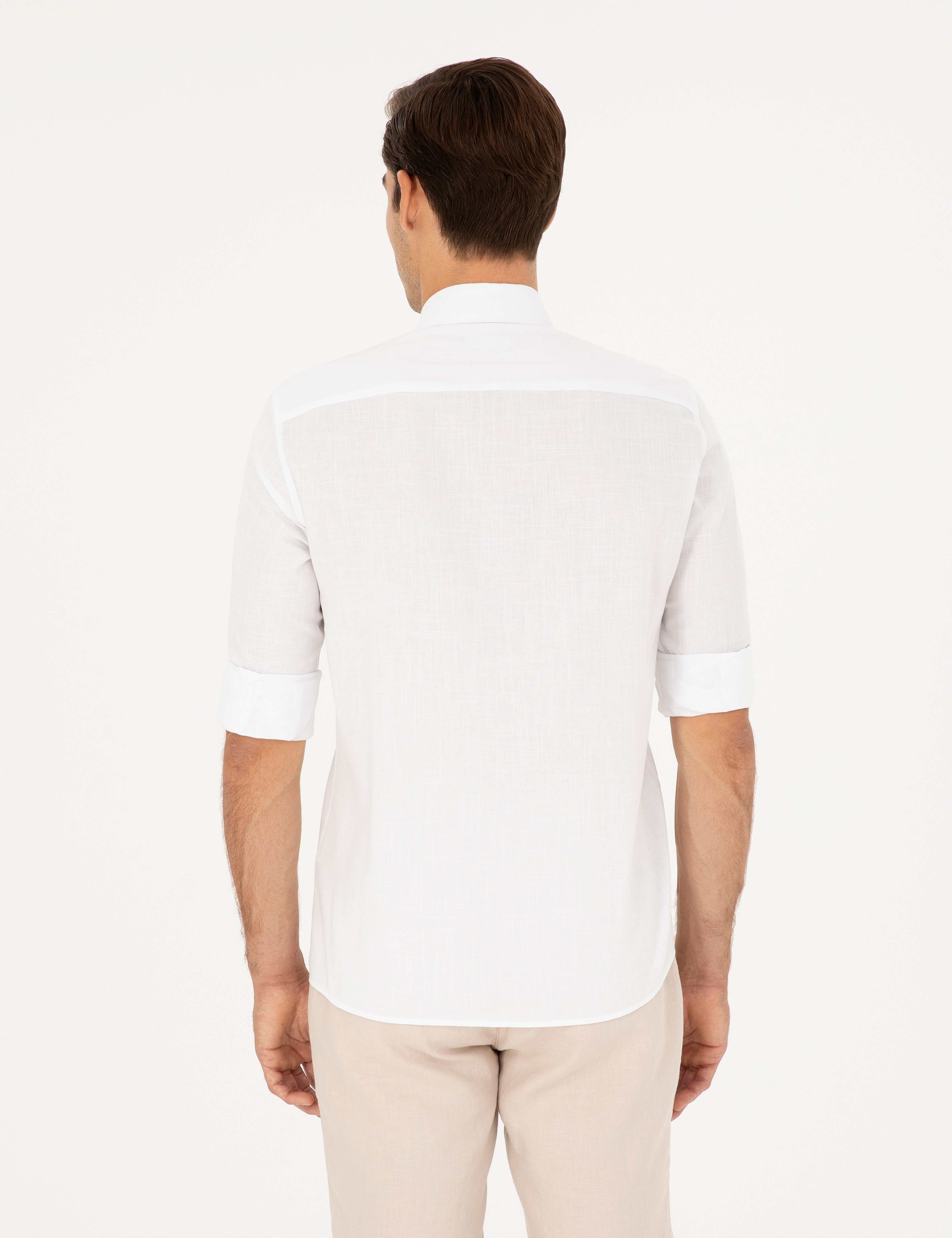 Yeşil Regular Fit Uzun Kollu Gömlek - Image 5