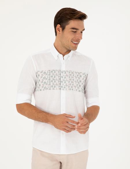 Yeşil Regular Fit Uzun Kollu Gömlek - 50284177013