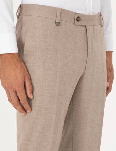 Bej Ex. Slim Fit Kumaş Pantolon
