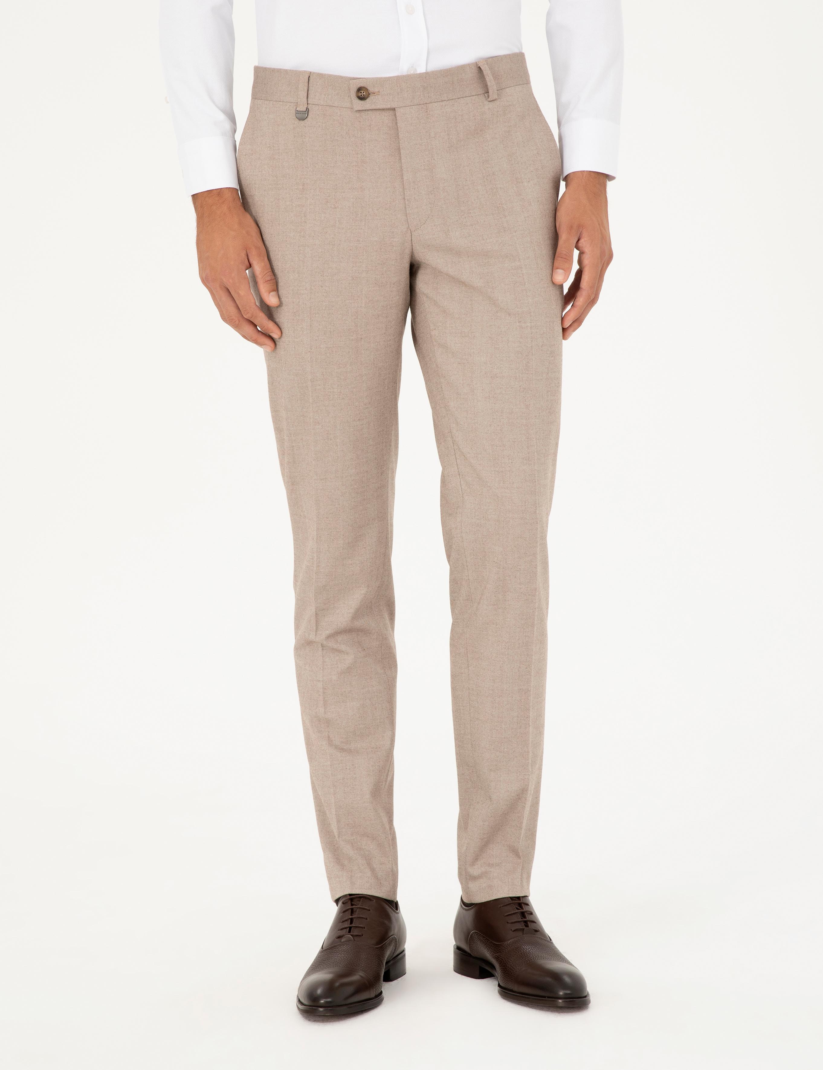 Bej Ex. Slim Fit Kumaş Pantolon