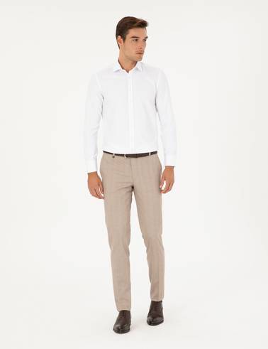 Bej Ex. Slim Fit Kumaş Pantolon