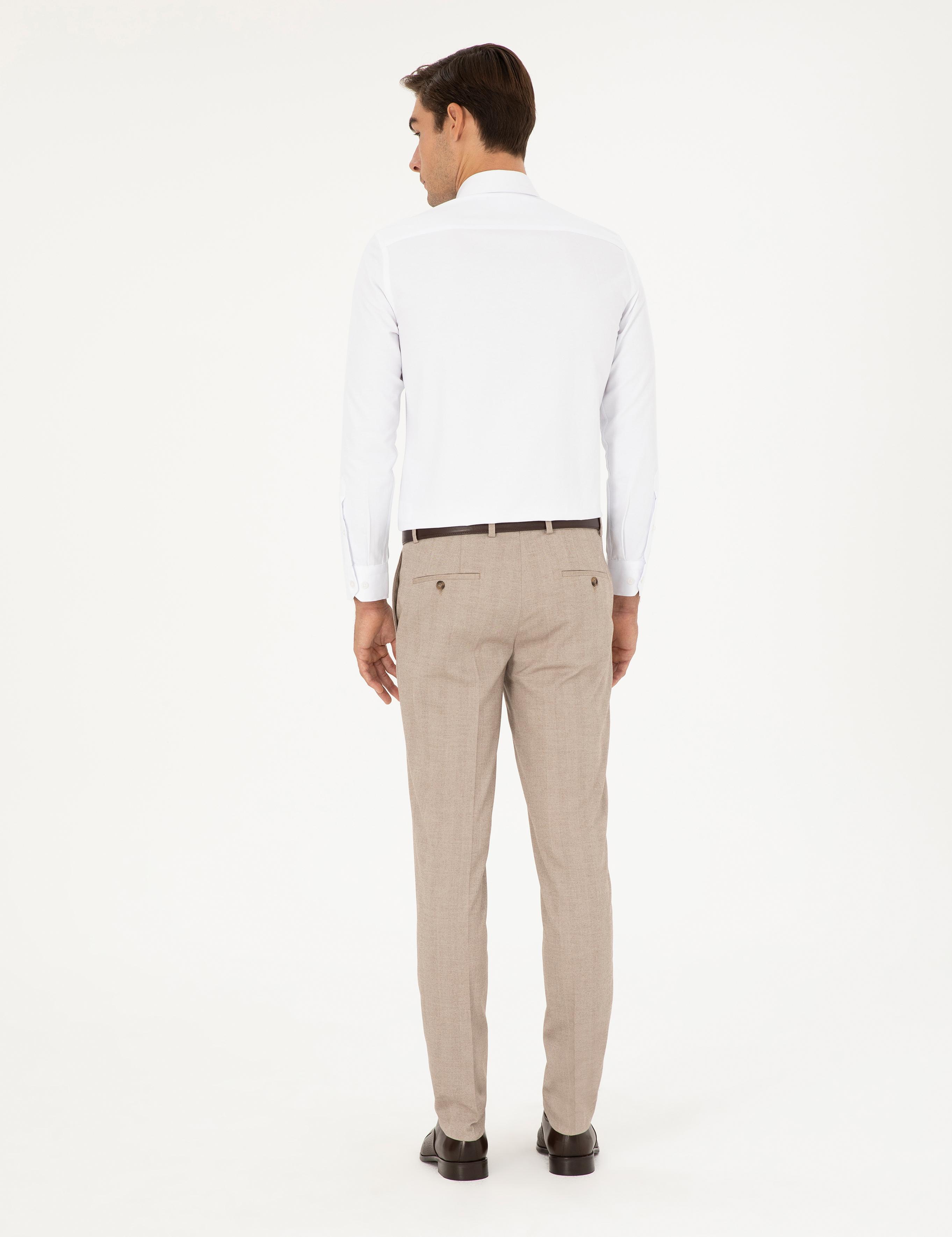 Bej Ex. Slim Fit Kumaş Pantolon