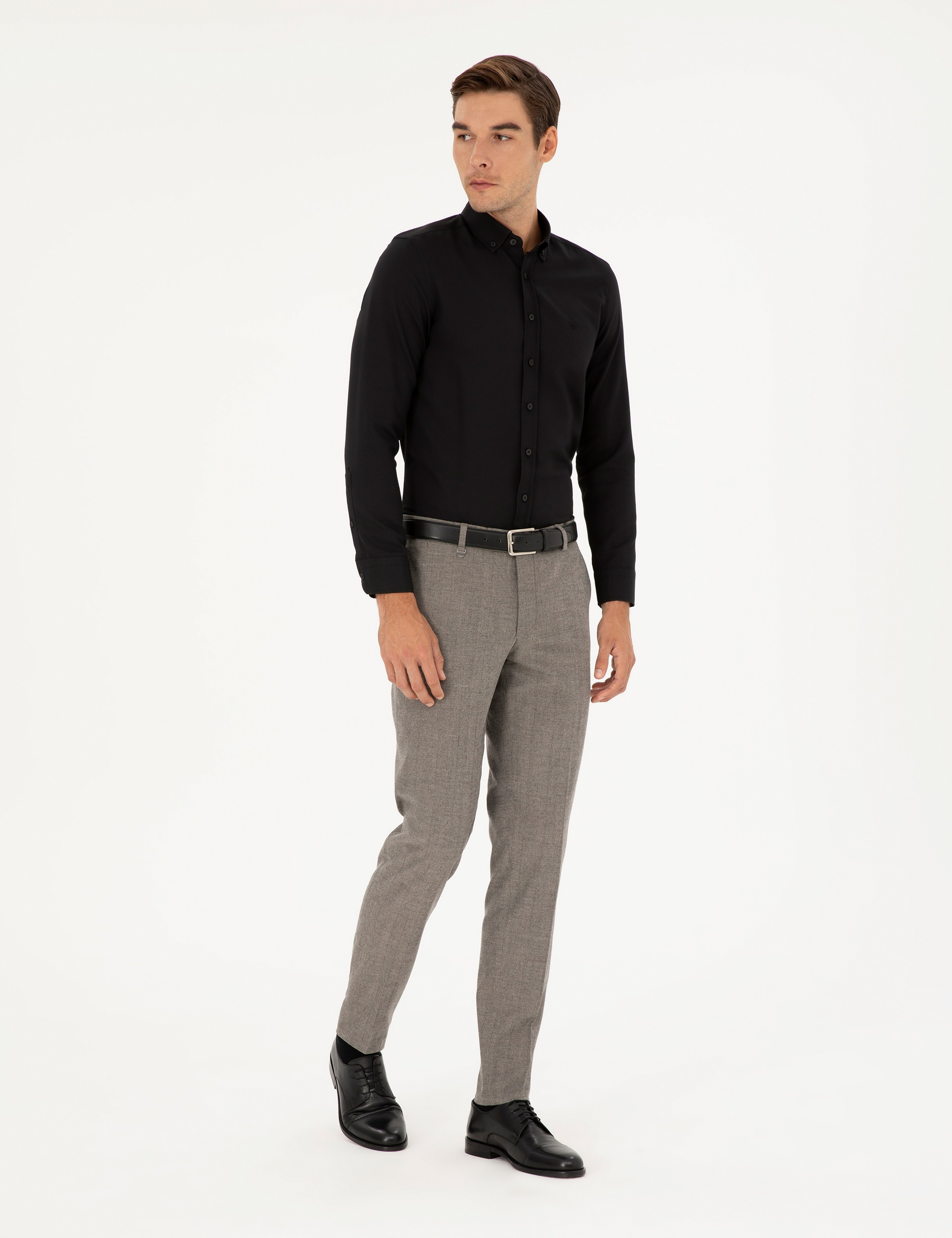 Gri Ex. Slim Fit Kumaş Pantolon