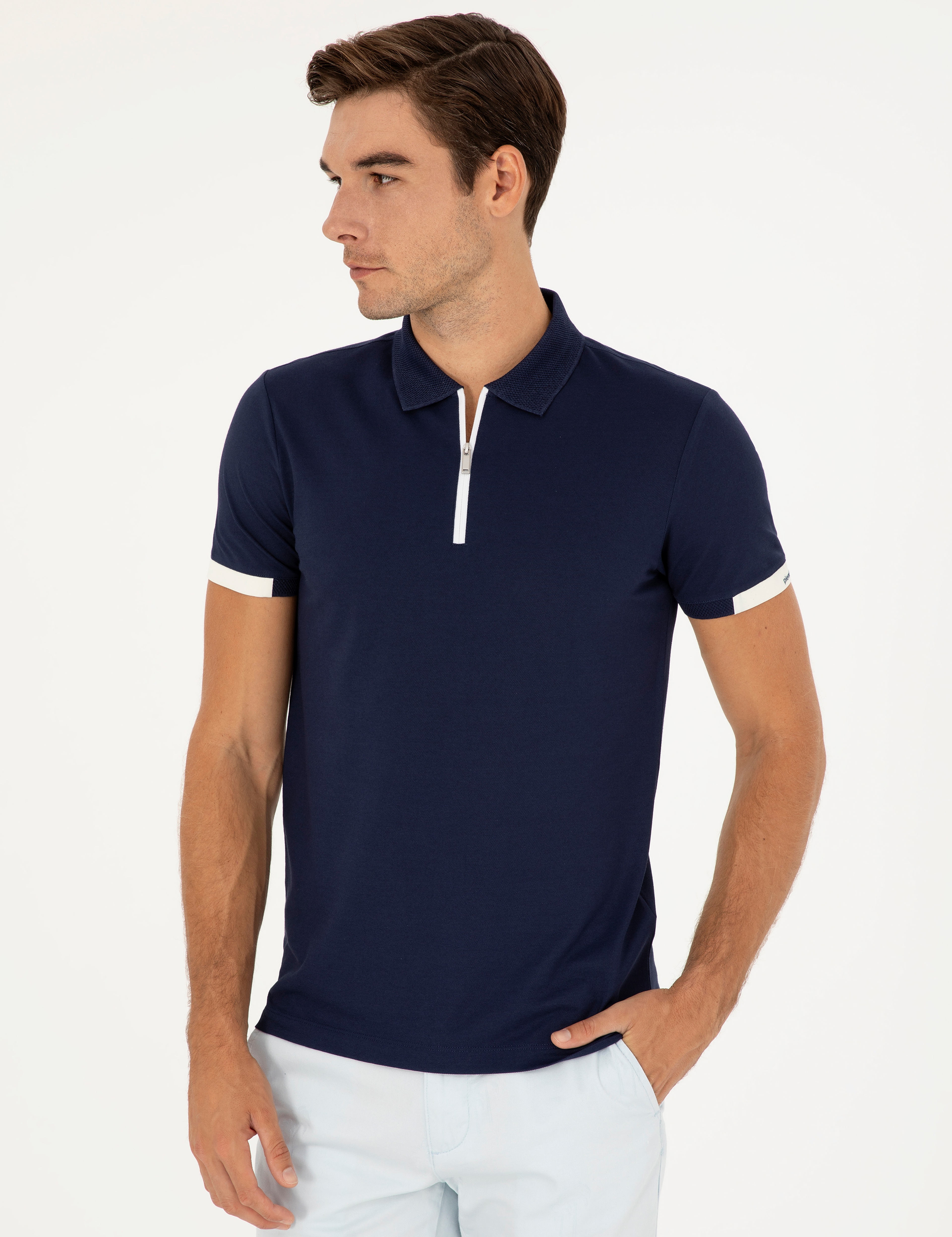 Lacivert Slim Fit Tişört - Image 3