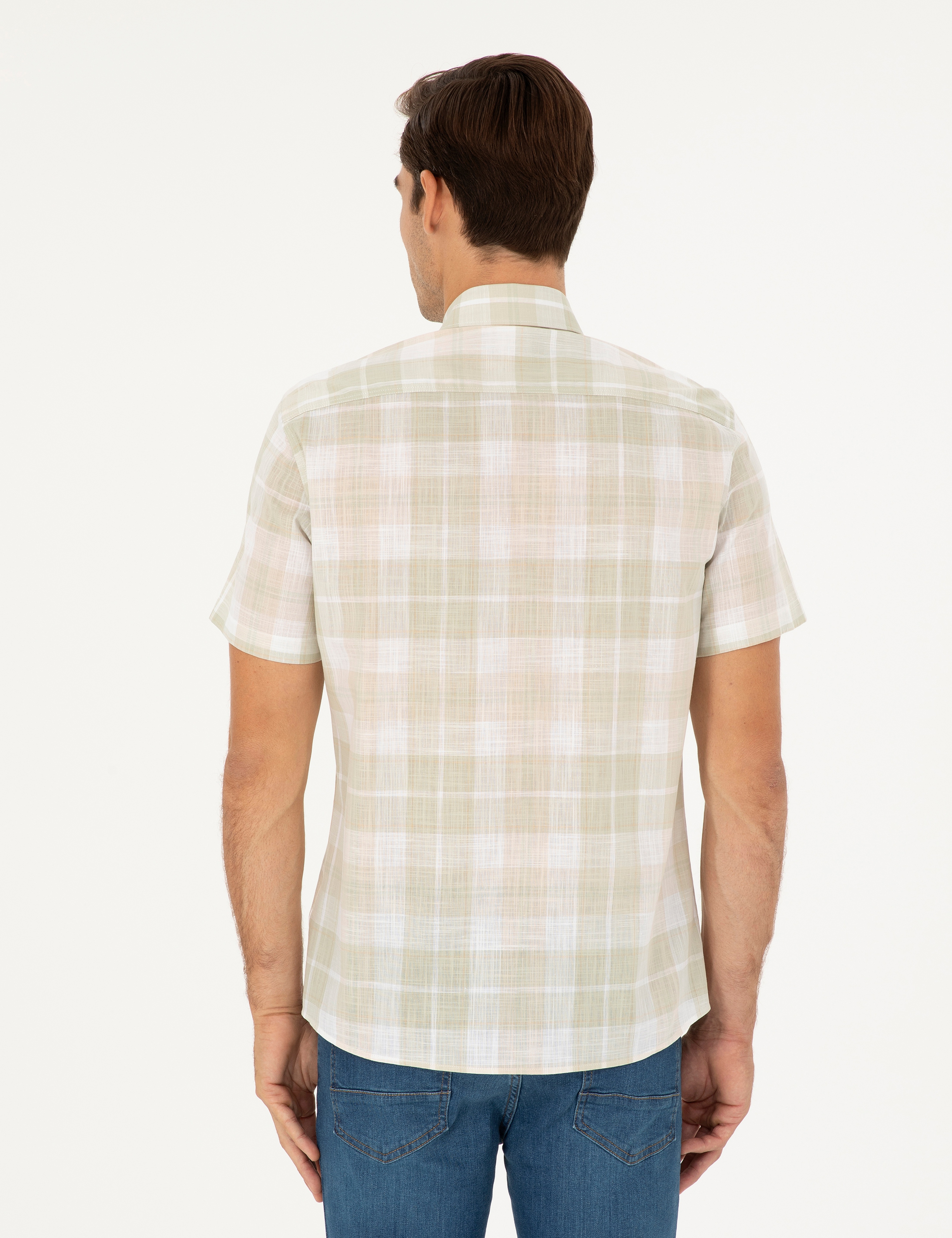 Haki Regular Fit Kısa Kollu Gömlek - Image 5