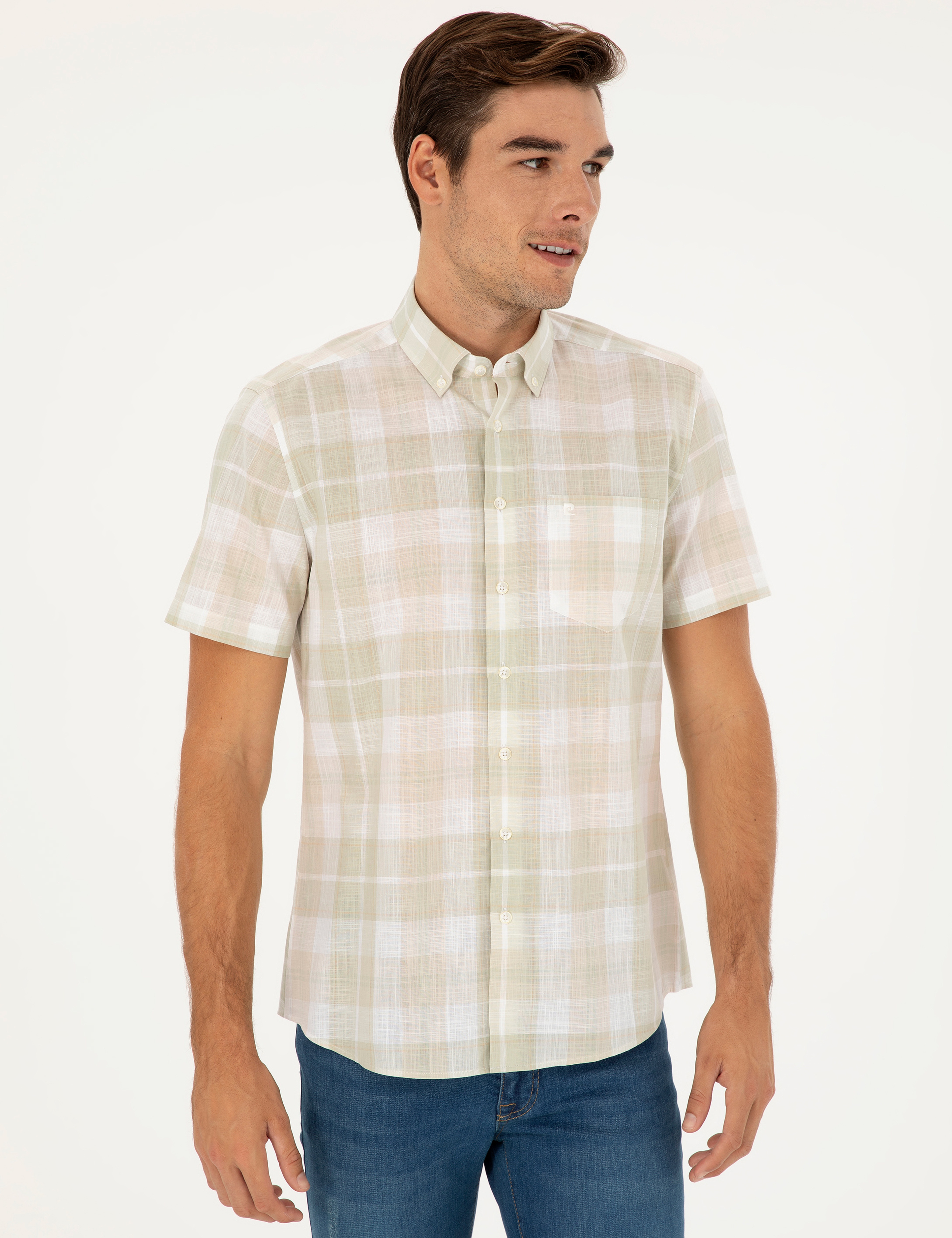 Haki Regular Fit Kısa Kollu Gömlek - Image 3
