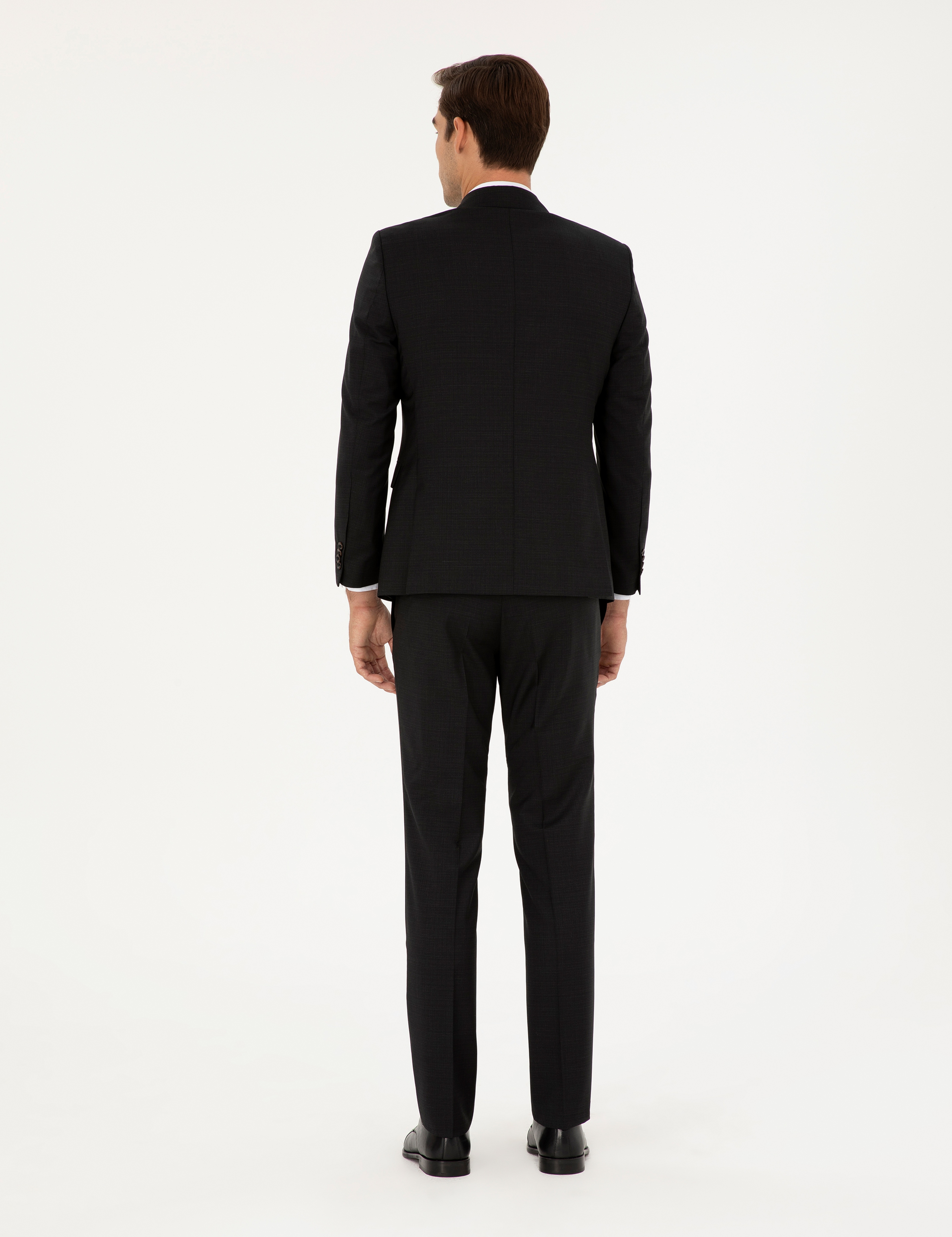 Siyah Slim Fit %100 Yün Takım Elbise - Image 5