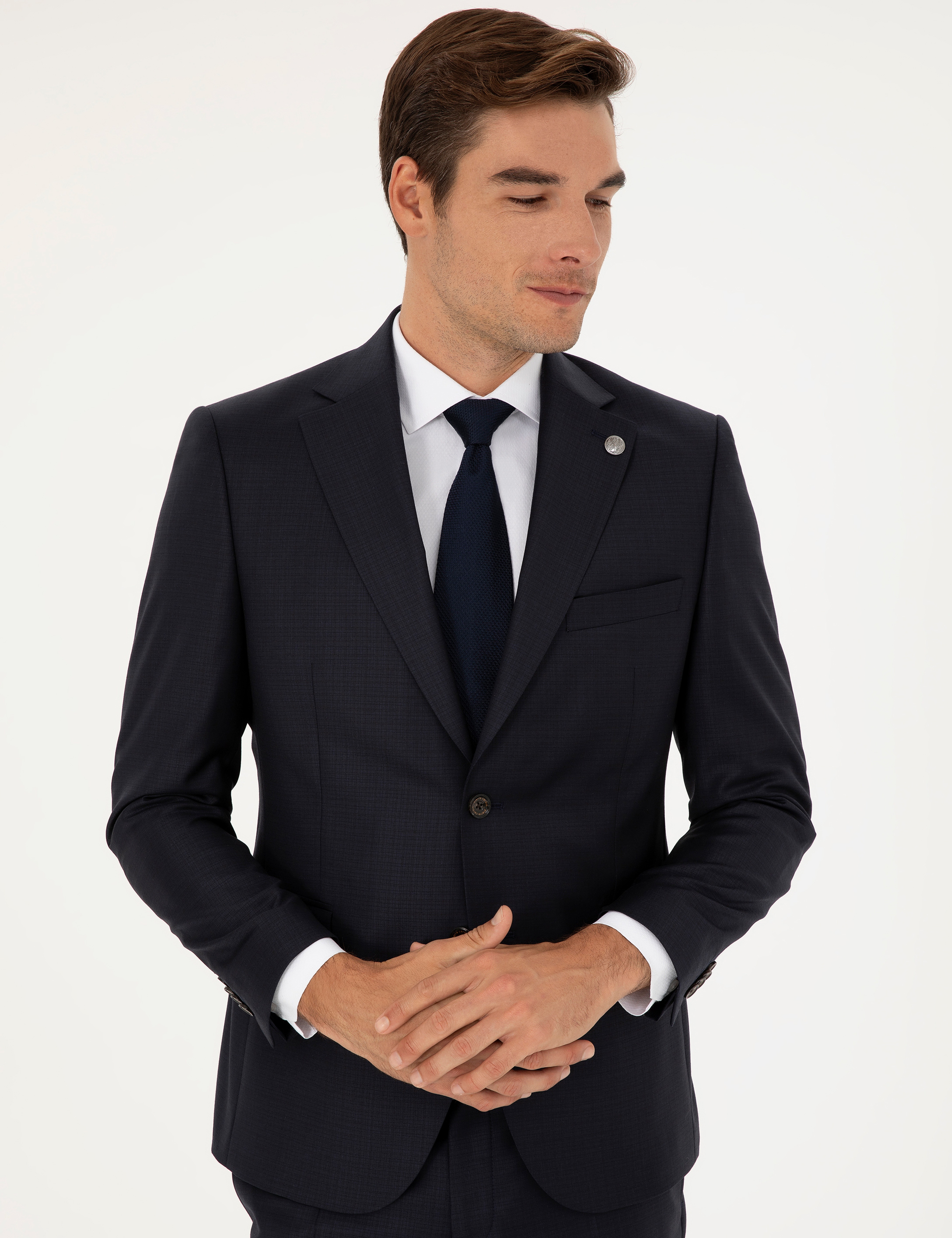 Lacivert Slim Fit Takım Elbise - Image 4