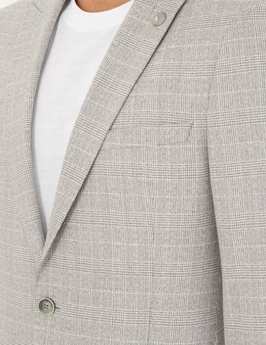 Gri Extra Slim Fit Ekose Takım Elbise