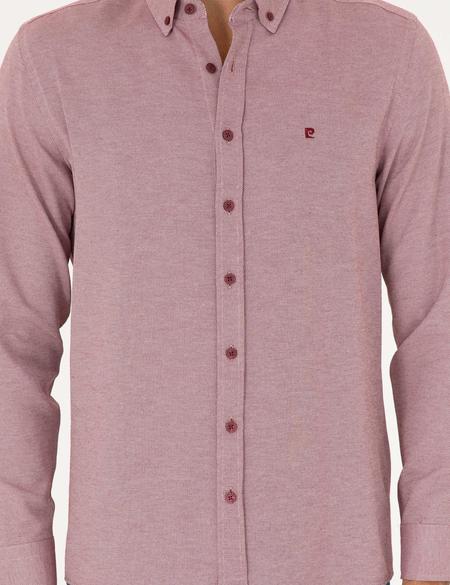 Bordo Oxford Slim Fit Uzun Kollu Gömlek - 50289396034