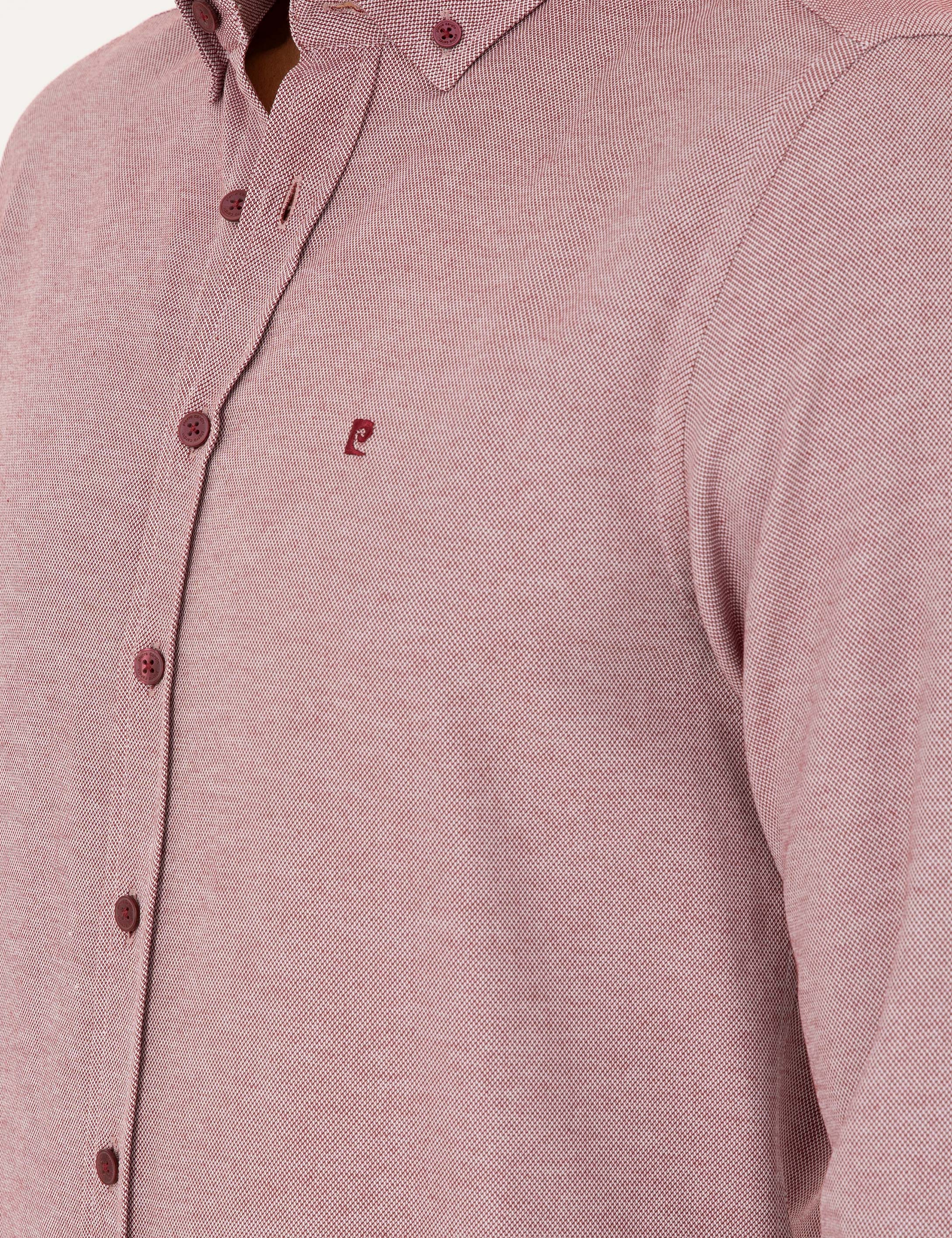Bordo Oxford Slim Fit Uzun Kollu Gömlek - Image 7