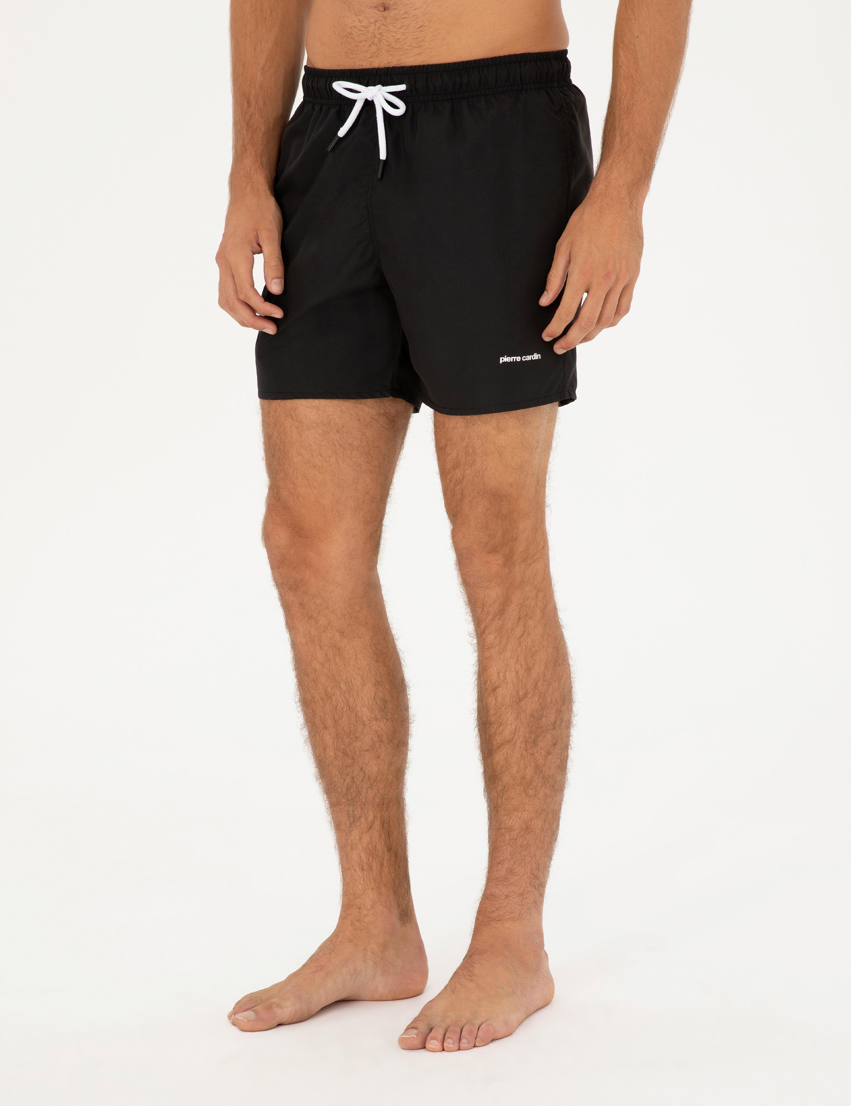 Siyah Regular Fit Deniz Şortu