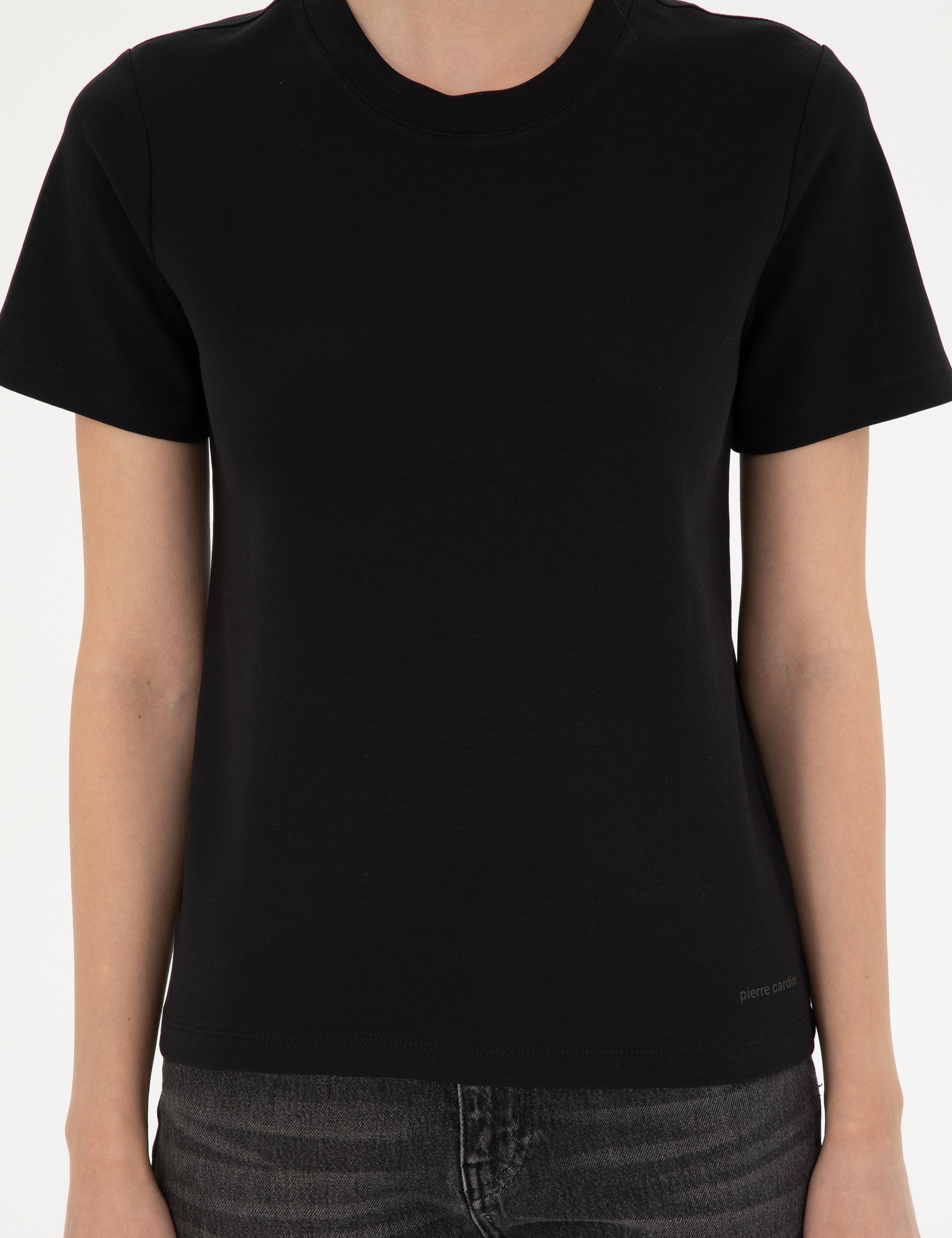 Siyah Slim Fit Tişört - Image 6