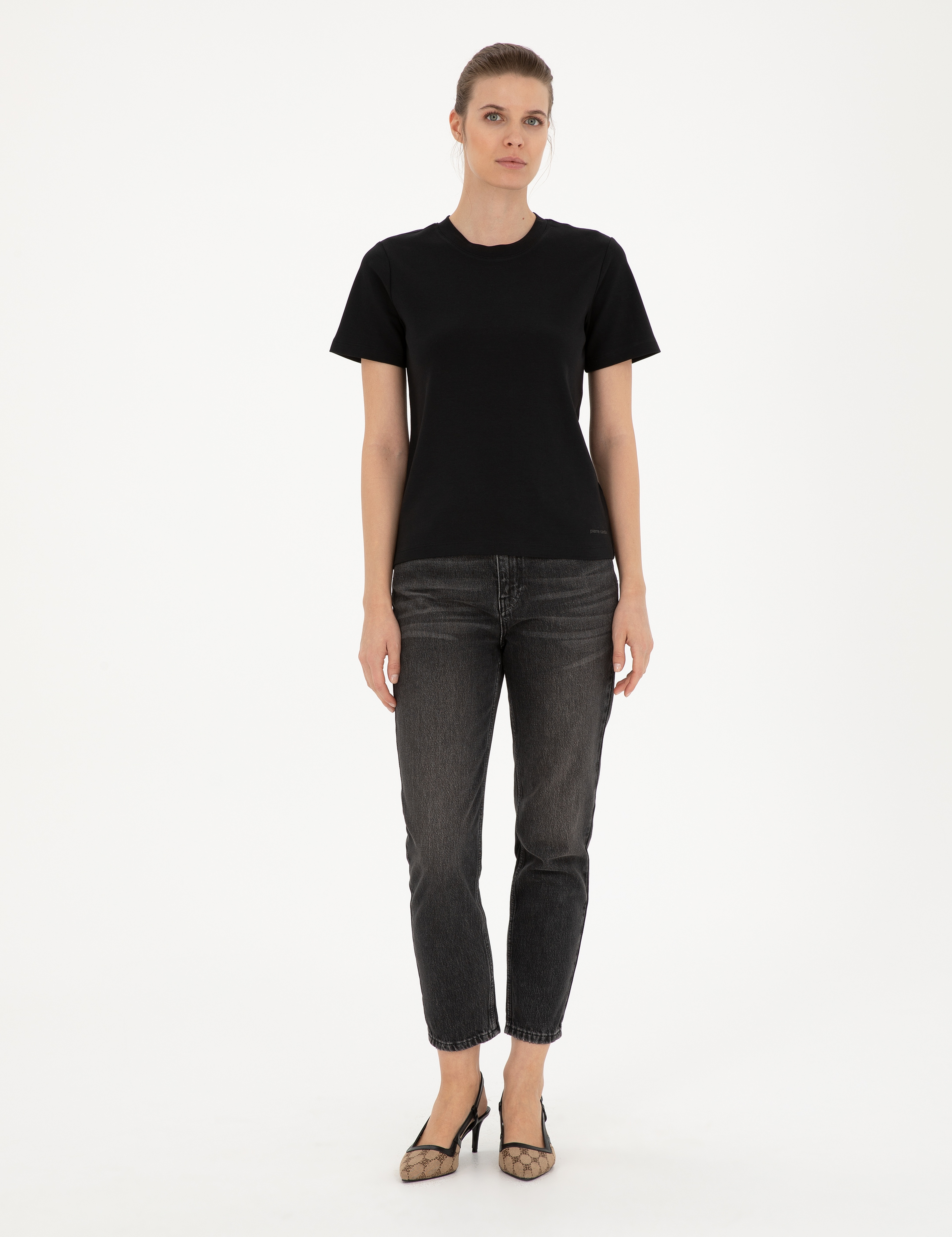 Siyah Slim Fit Tişört - Image 4
