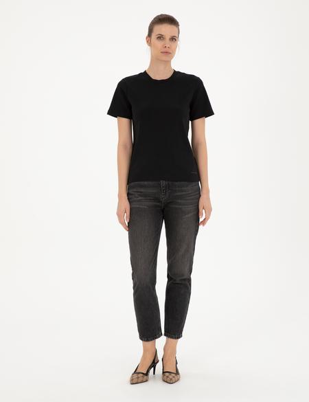 Siyah Slim Fit Tişört - 50288572013