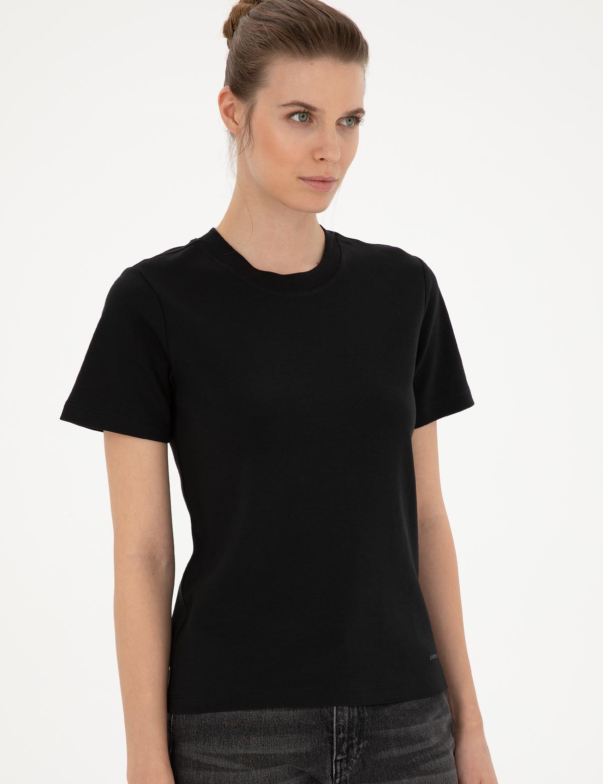 Siyah Slim Fit Tişört - 50288572013