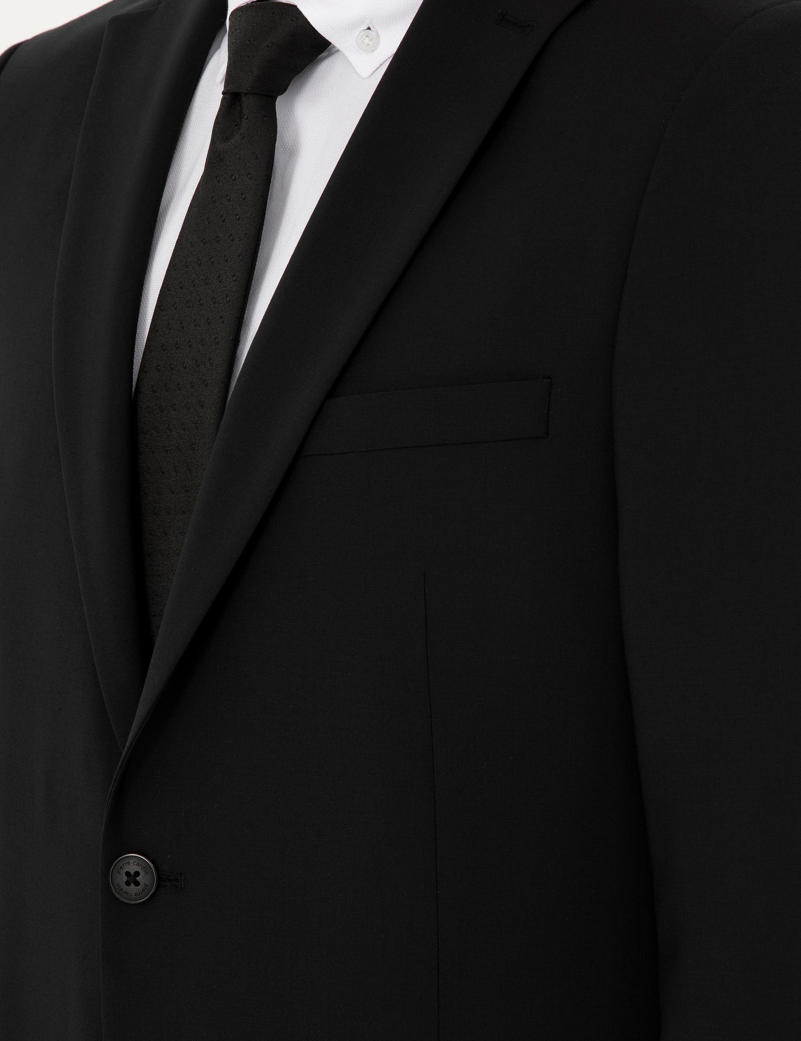 Siyah Slim Fit Yünlü Takım Elbise