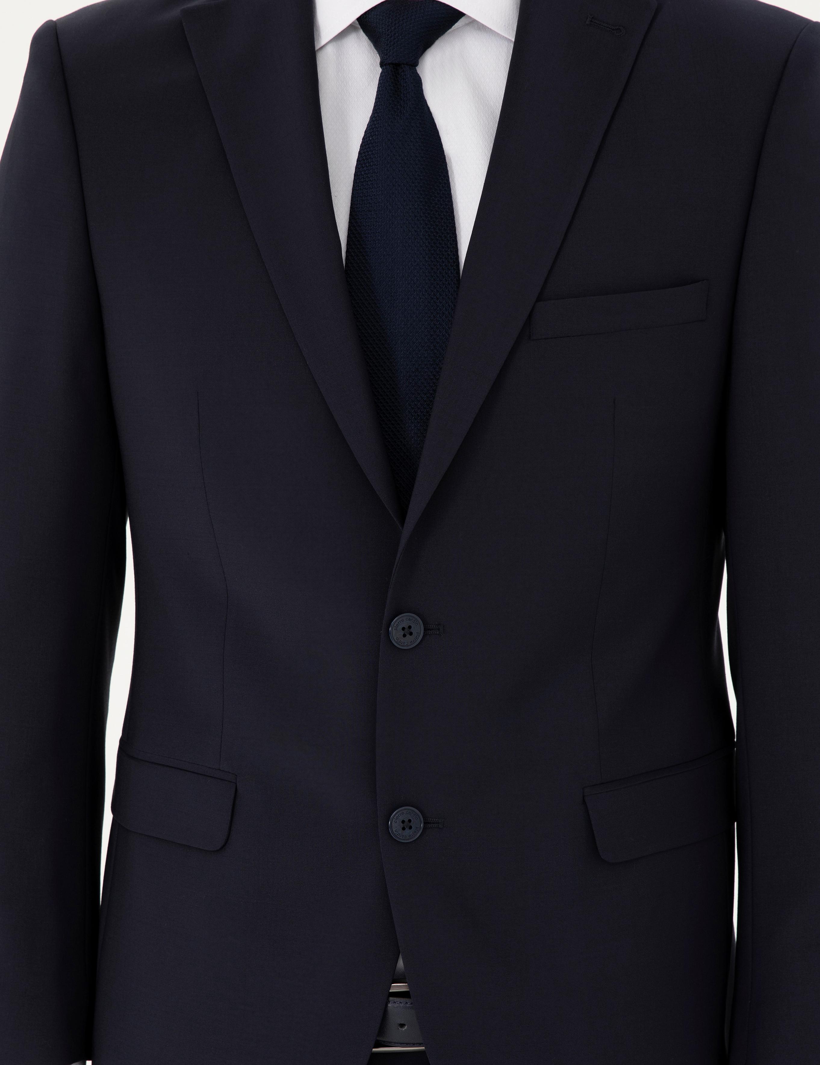 Lacivert Slim Fit Yünlü Takım Elbise