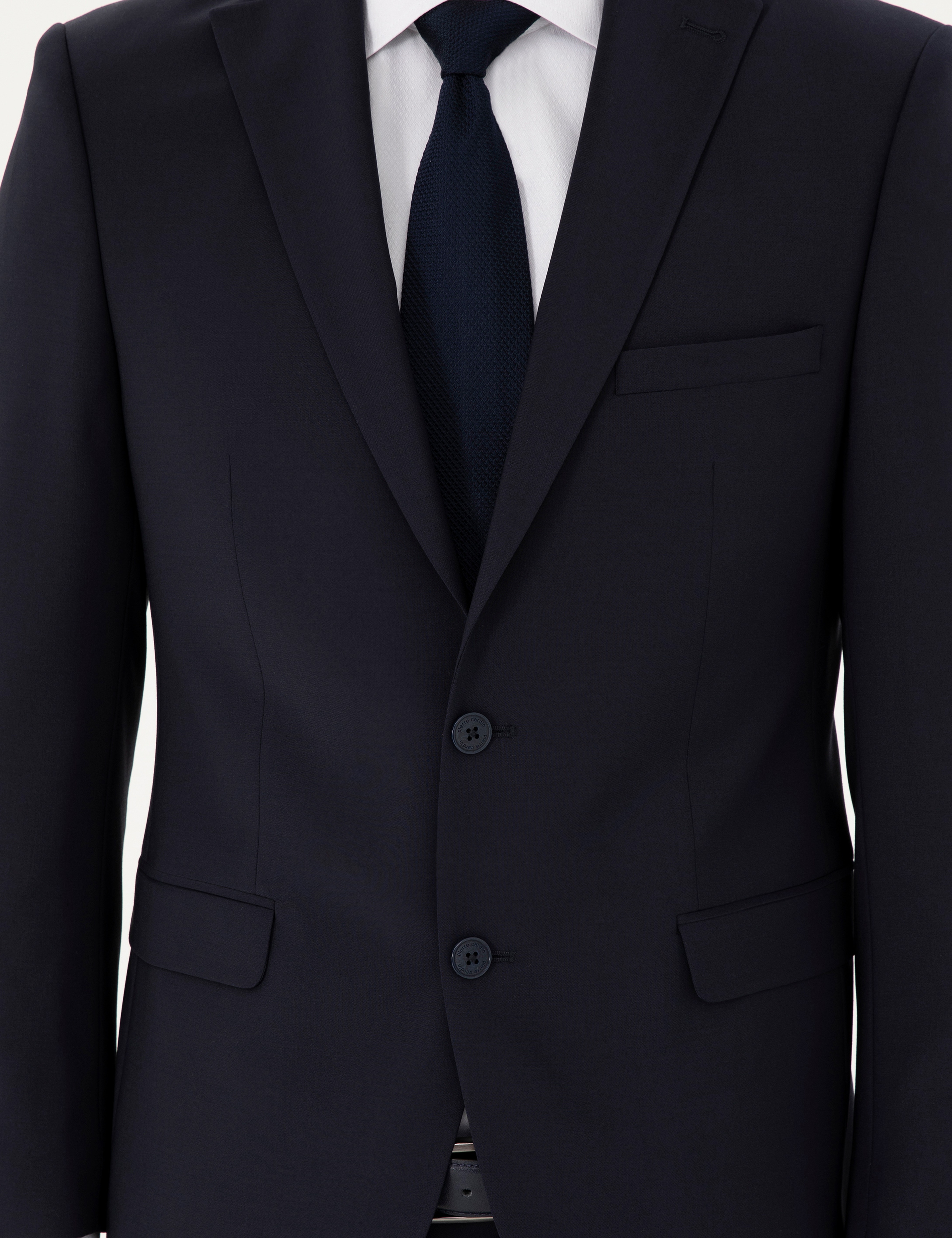 Lacivert Slim Fit Yünlü Takım Elbise - Image 6