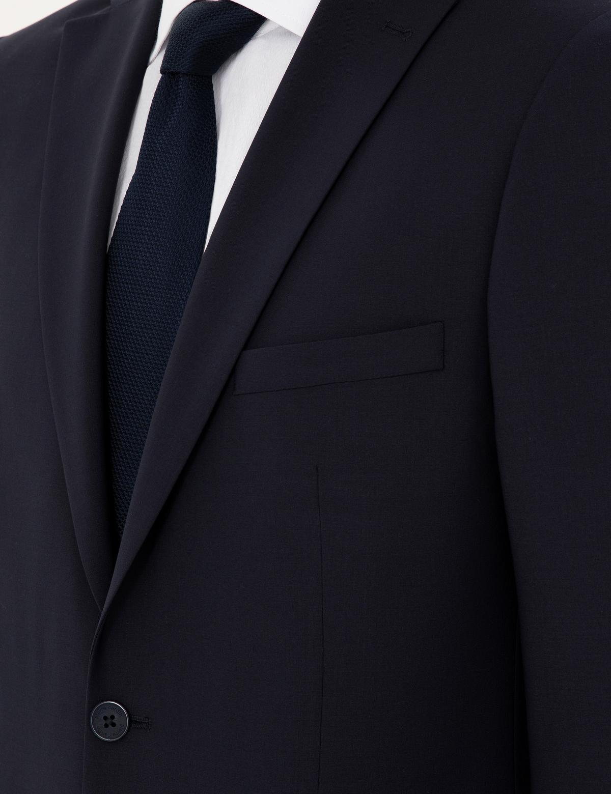 Lacivert Slim Fit Yünlü Takım Elbise - 50297483041