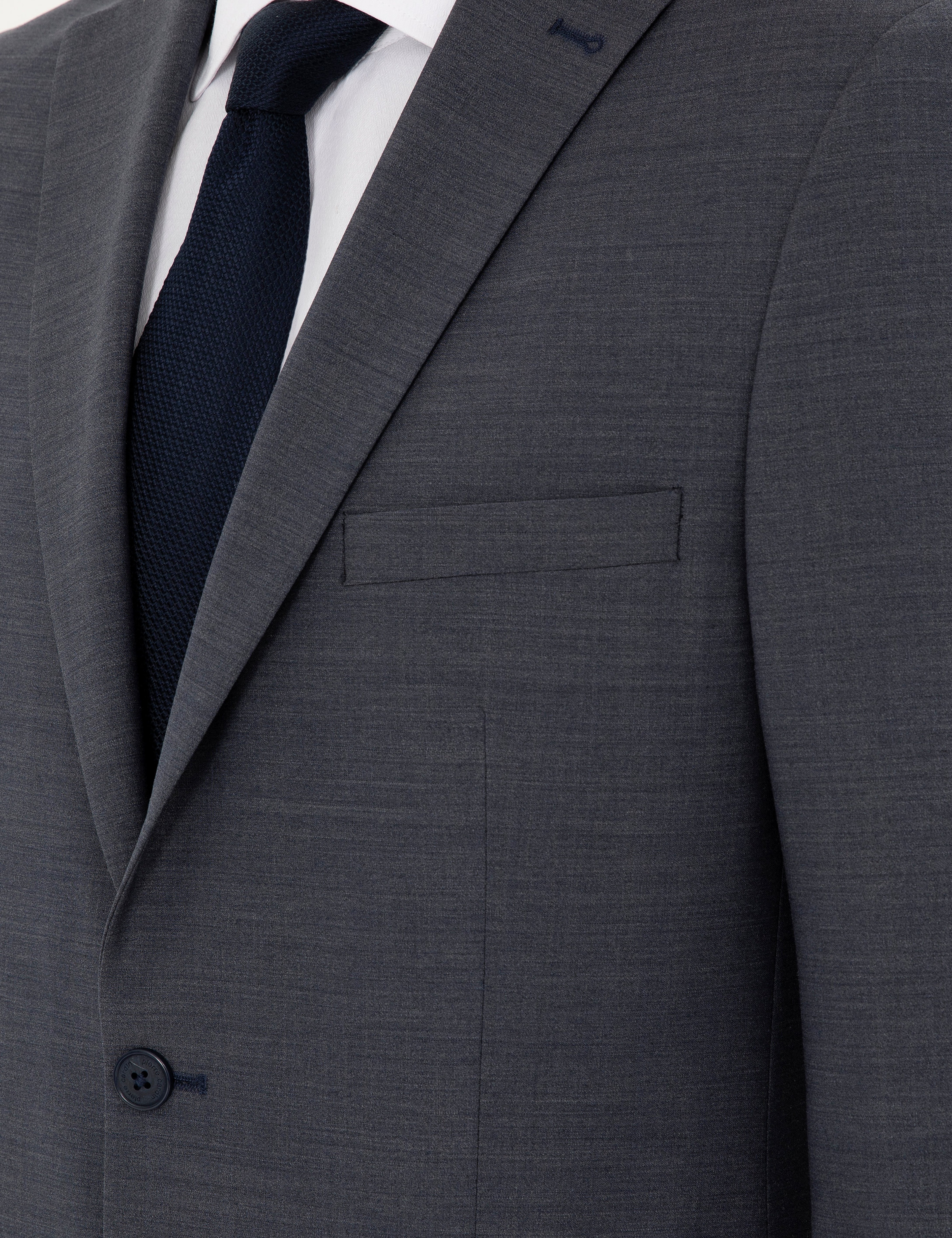 Koyu Mavi Slim Fit Yünlü Takım Elbise