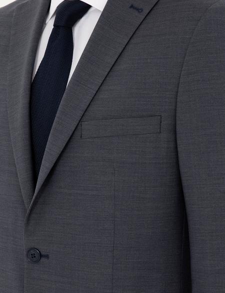 Koyu Mavi Slim Fit Yünlü Takım Elbise - 50297483089