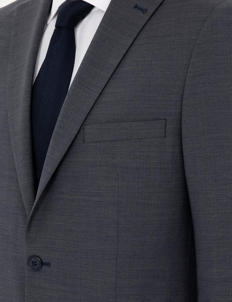 Koyu Mavi Slim Fit Yünlü Takım Elbise