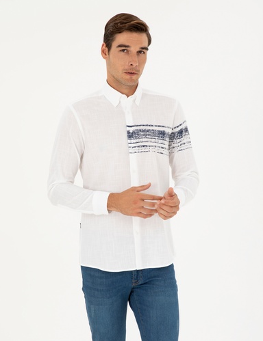 Lacivert Regular Fit Uzun Kollu Gömlek