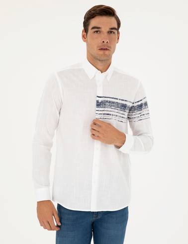 Lacivert Regular Fit Uzun Kollu Gömlek