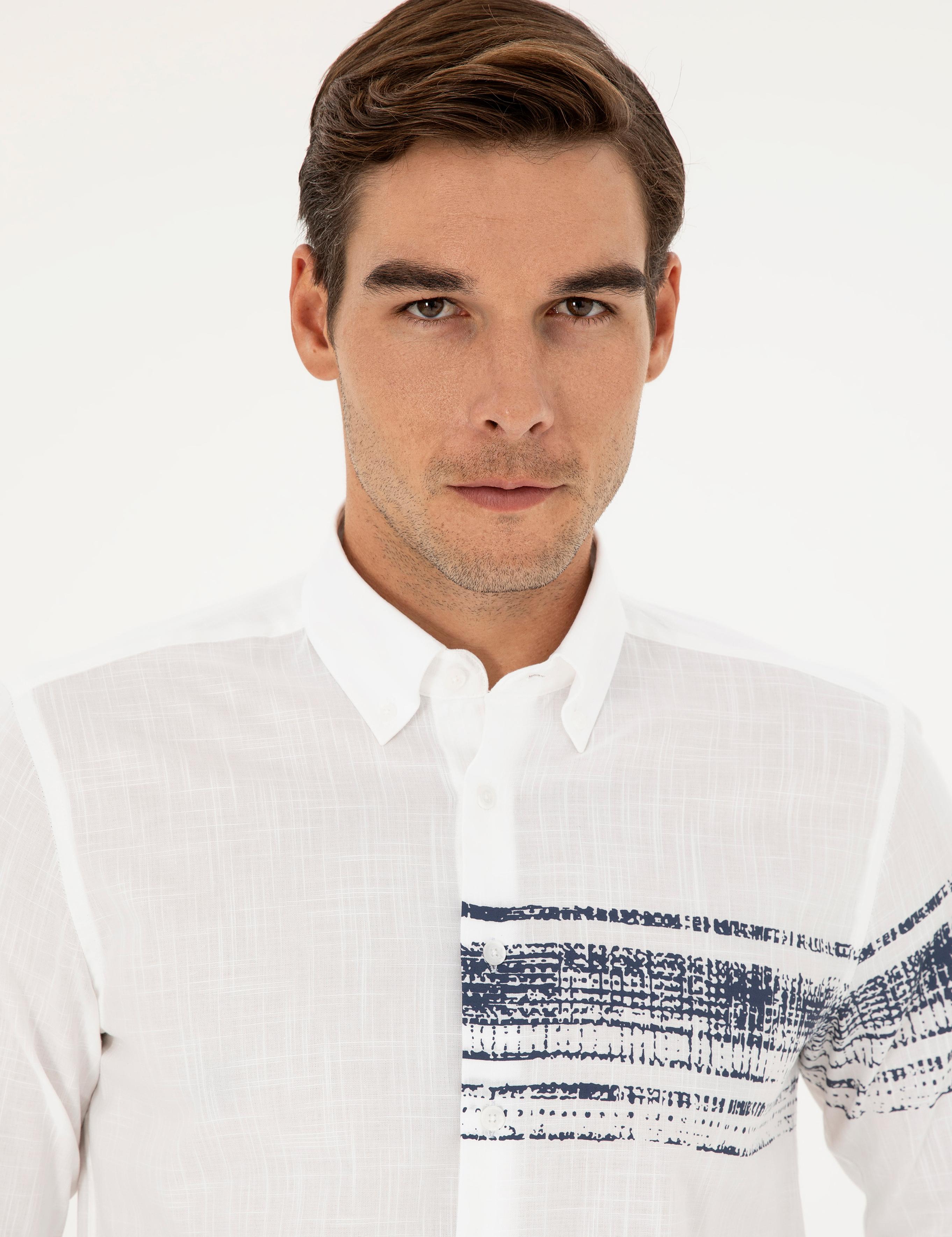 Lacivert Regular Fit Uzun Kollu Gömlek