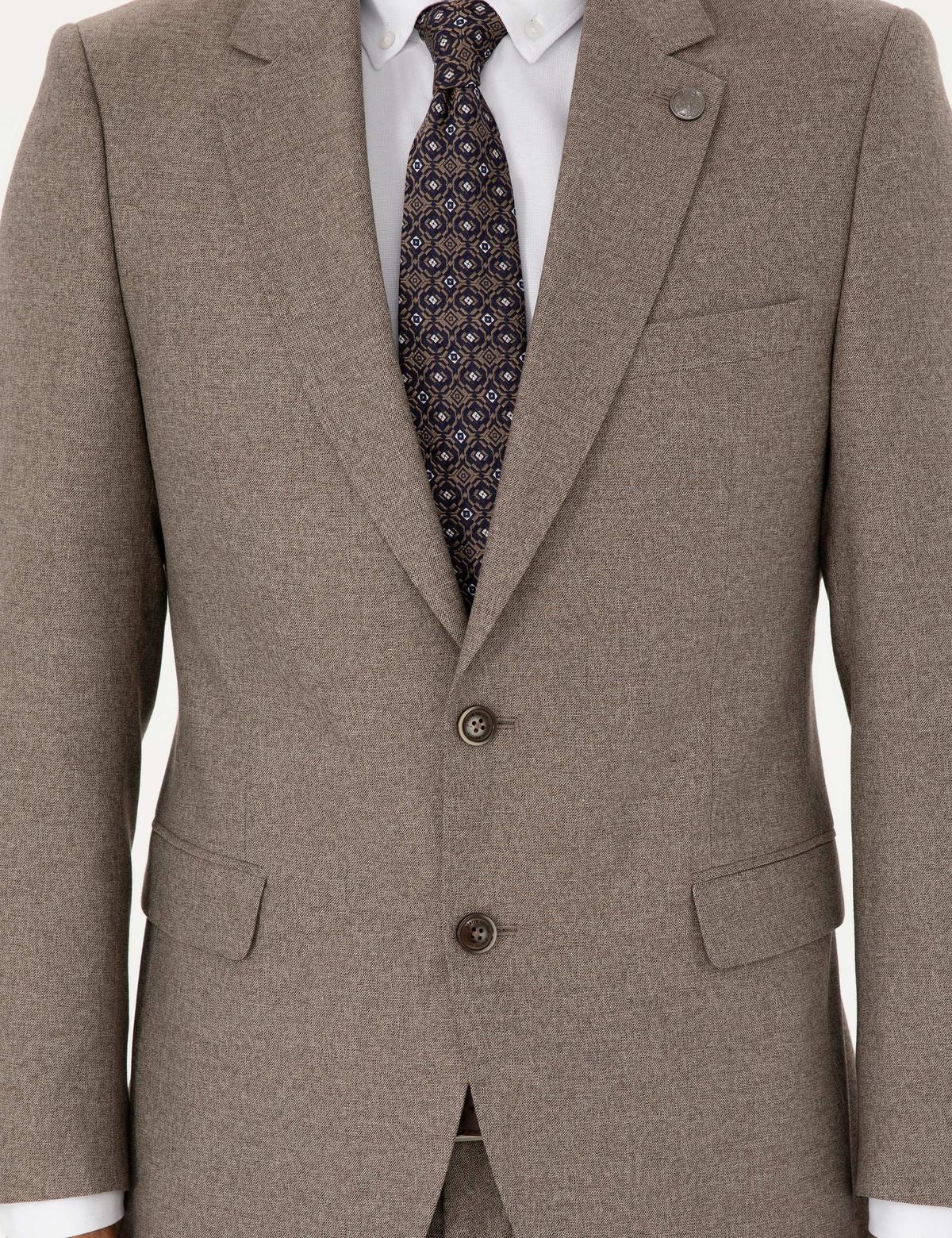 Açık Kahverengi Slim Fit Takım Elbise - 50295825044