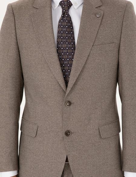 Açık Kahverengi Slim Fit Takım Elbise - 50295825044