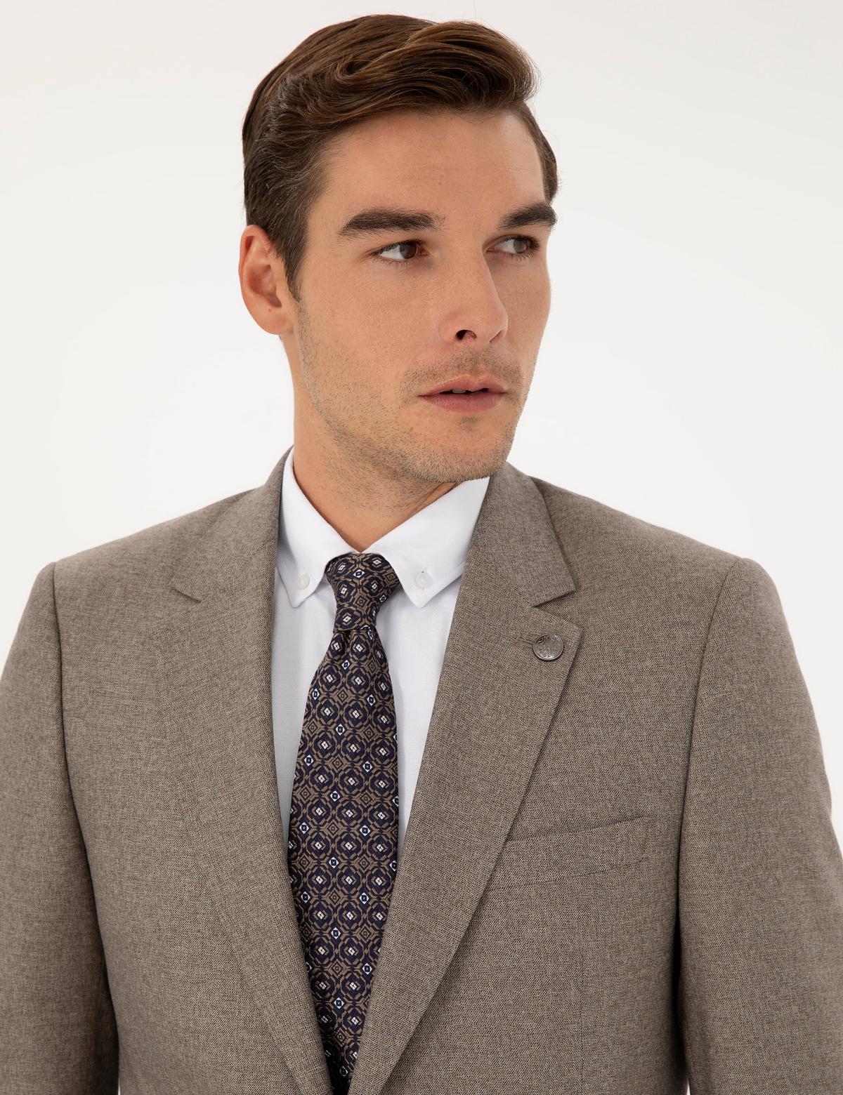 Açık Kahverengi Slim Fit Takım Elbise - 50295825044