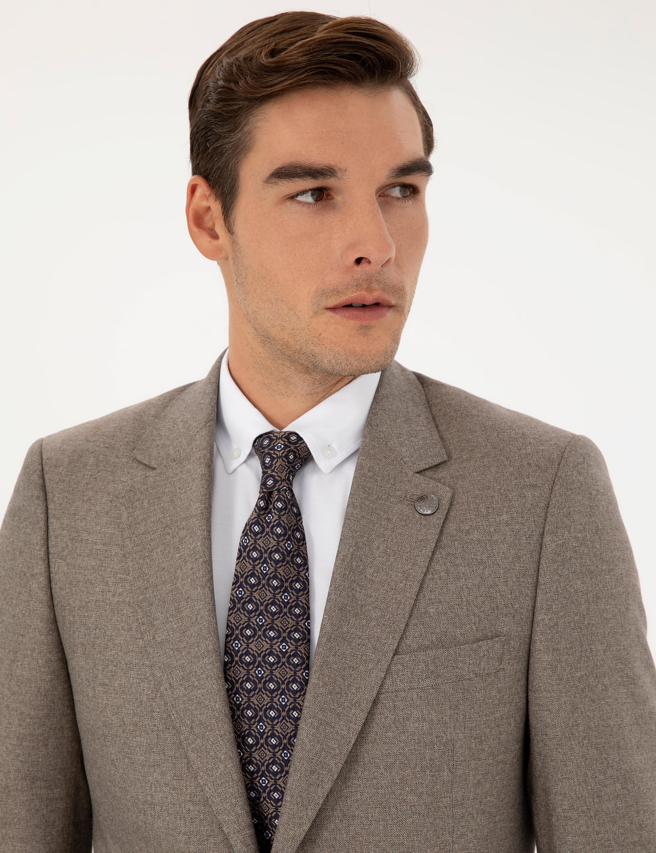 Açık Kahverengi Slim Fit Takım Elbise