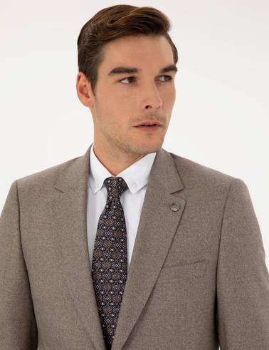 Açık Kahverengi Slim Fit Takım Elbise