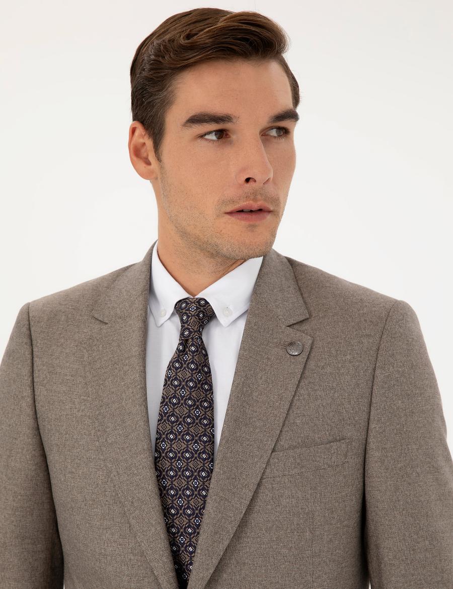 Açık Kahverengi Slim Fit Takım Elbise