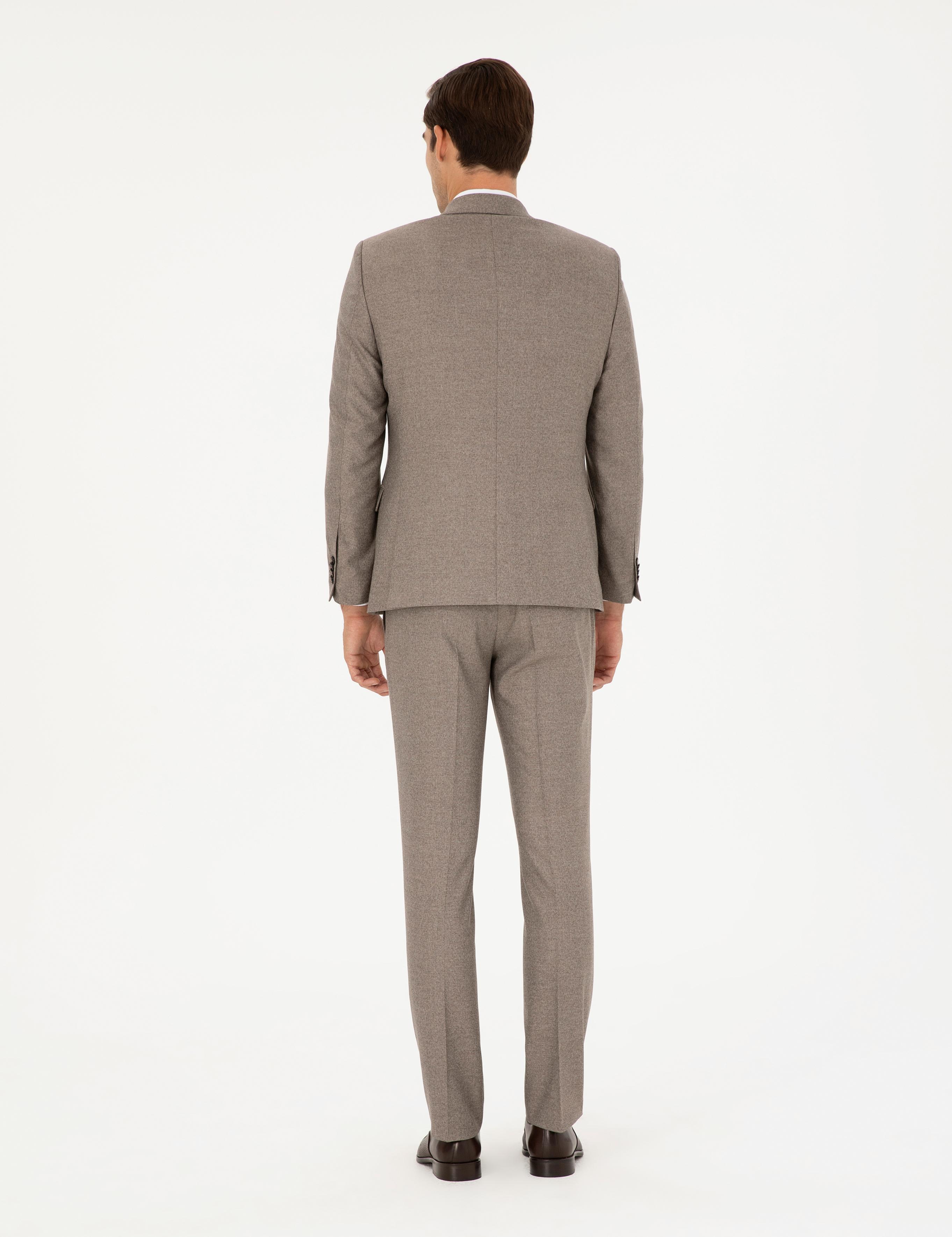 Açık Kahverengi Slim Fit Takım Elbise