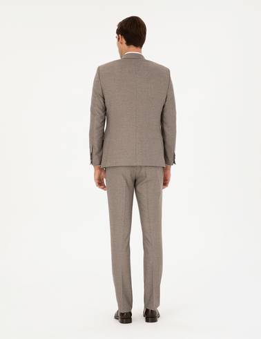 Açık Kahverengi Slim Fit Takım Elbise