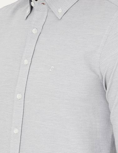Gri Slim Fit Uzun Kollu Gömlek