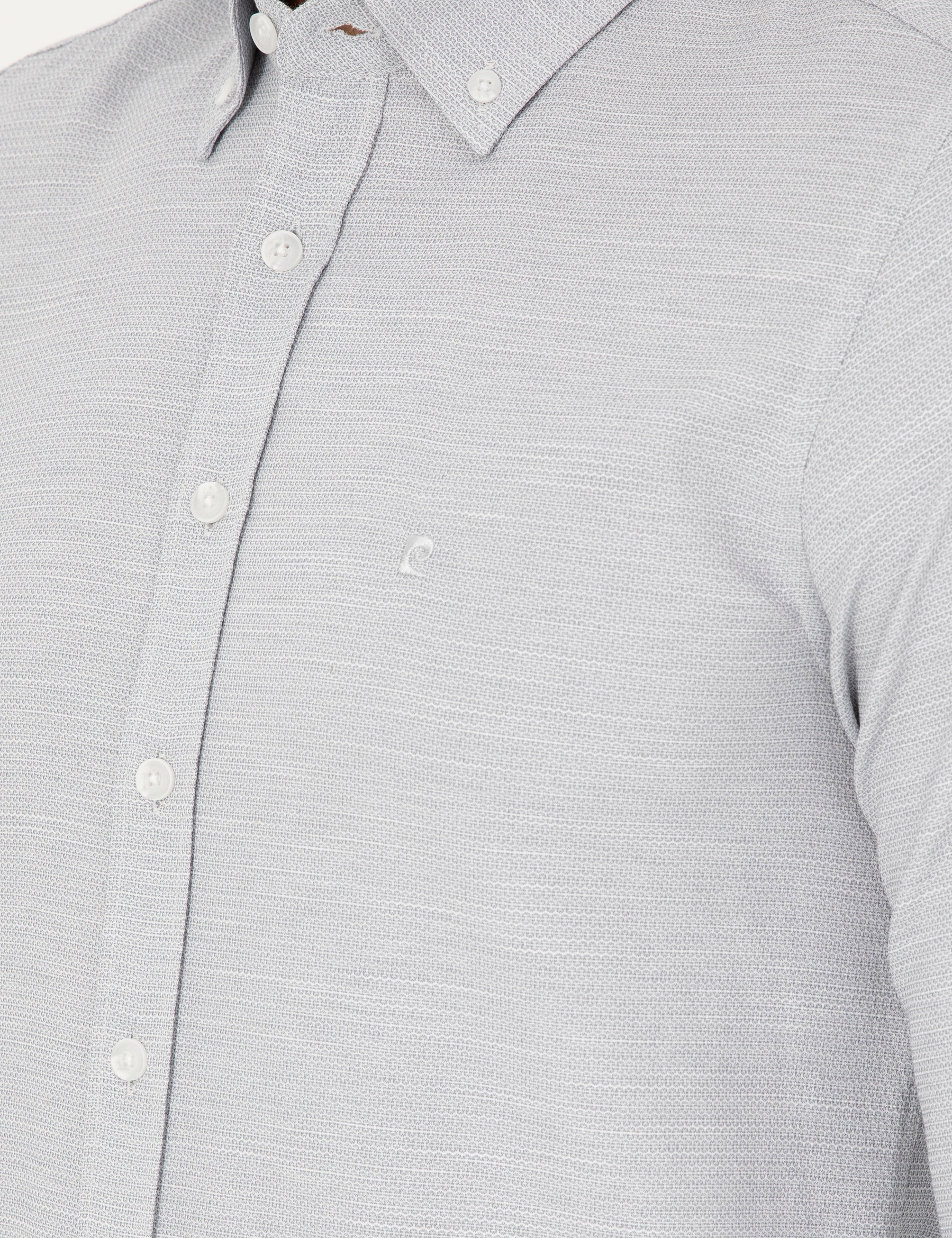 Gri Slim Fit Uzun Kollu Gömlek - Image 7