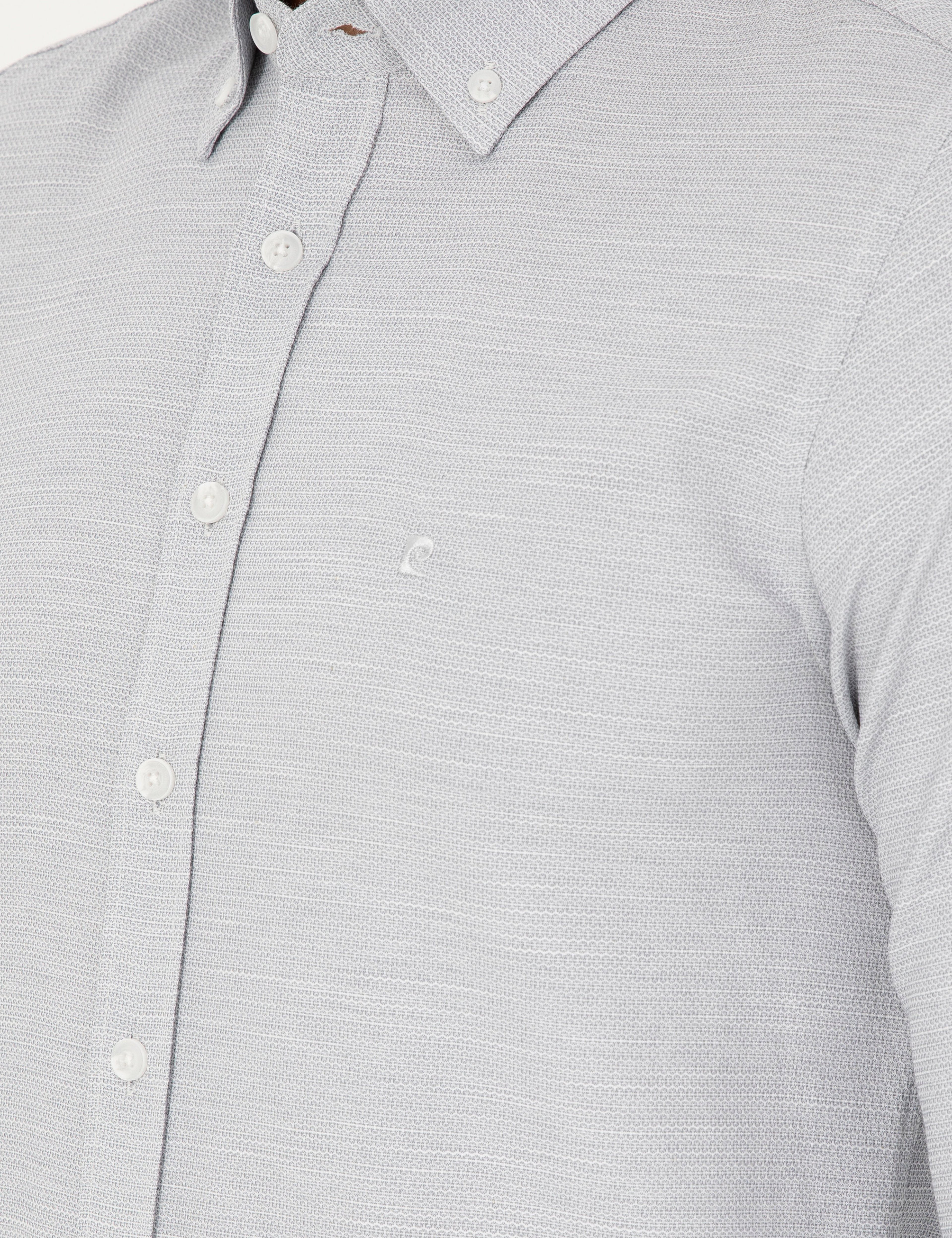 Gri Slim Fit Uzun Kollu Gömlek
