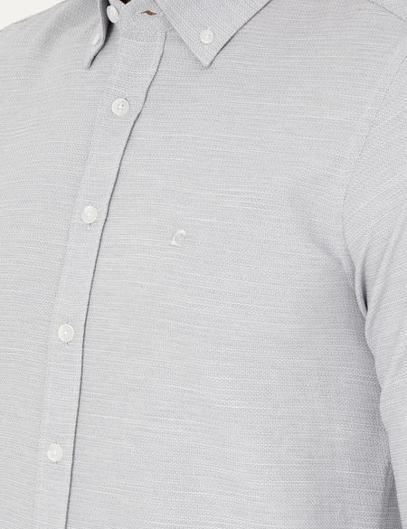 Gri Slim Fit Uzun Kollu Gömlek - 50291042009