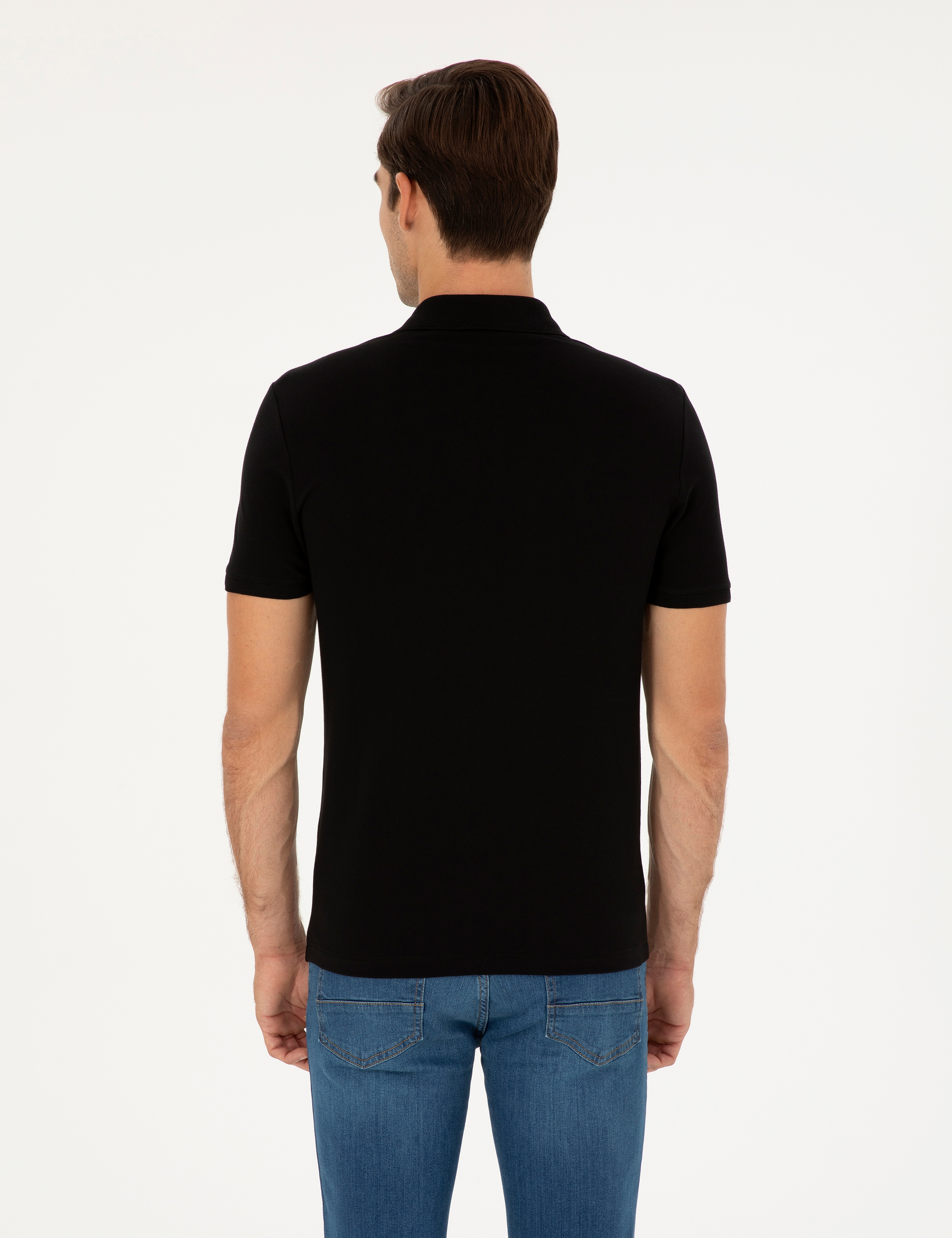 Siyah Slim Fit Tişört - Image 5