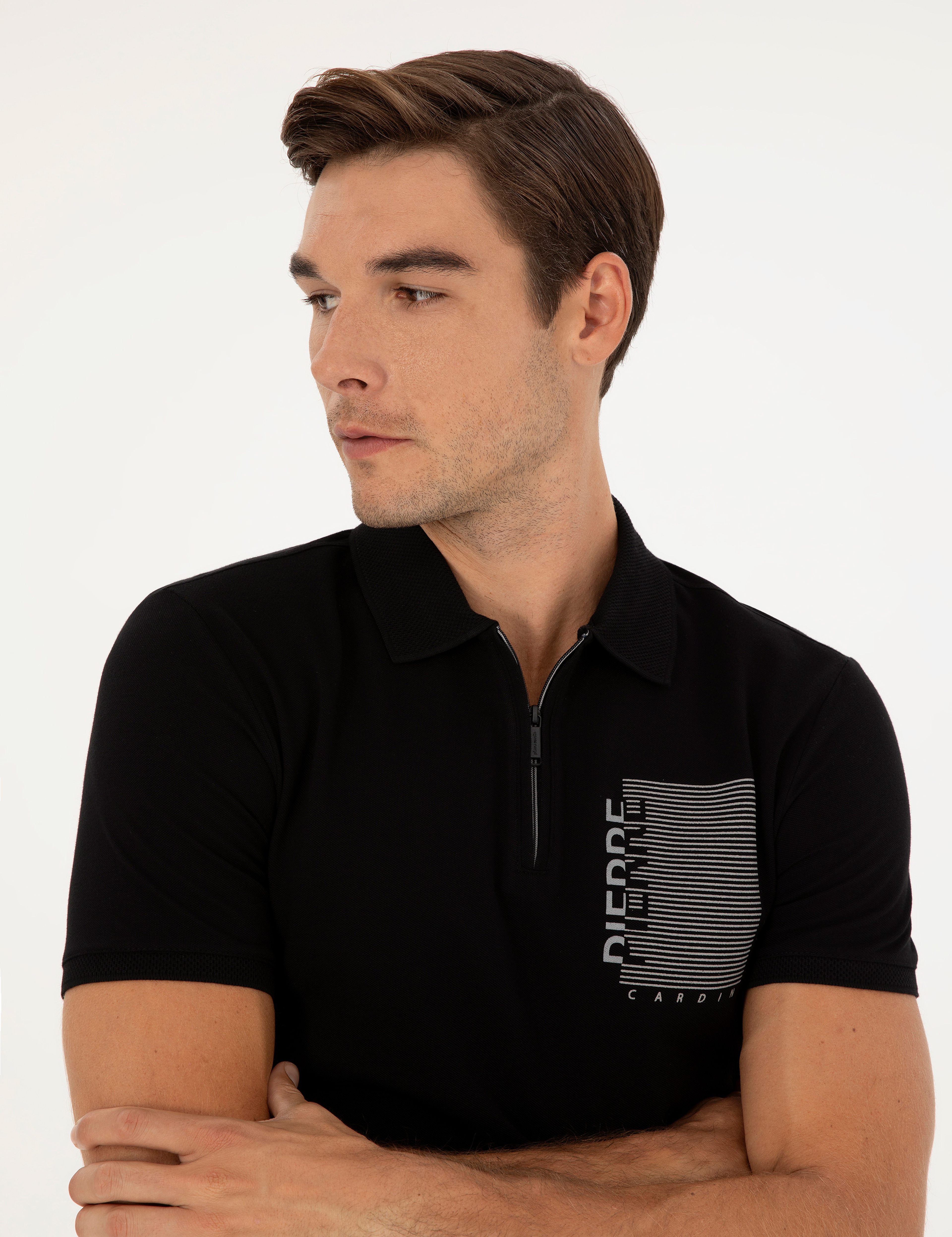 Siyah Slim Fit Tişört - Image 2