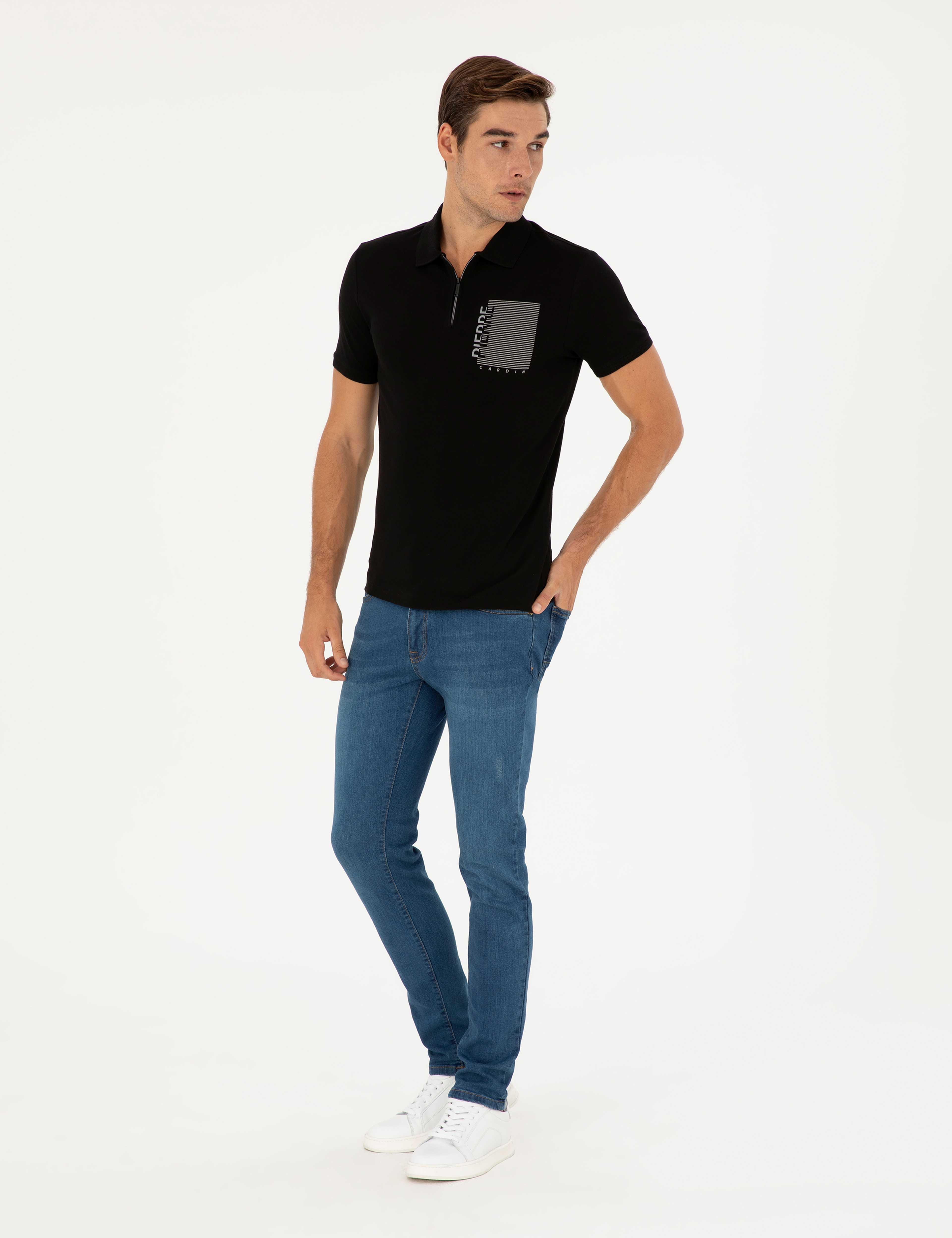 Siyah Slim Fit Tişört - Image 4