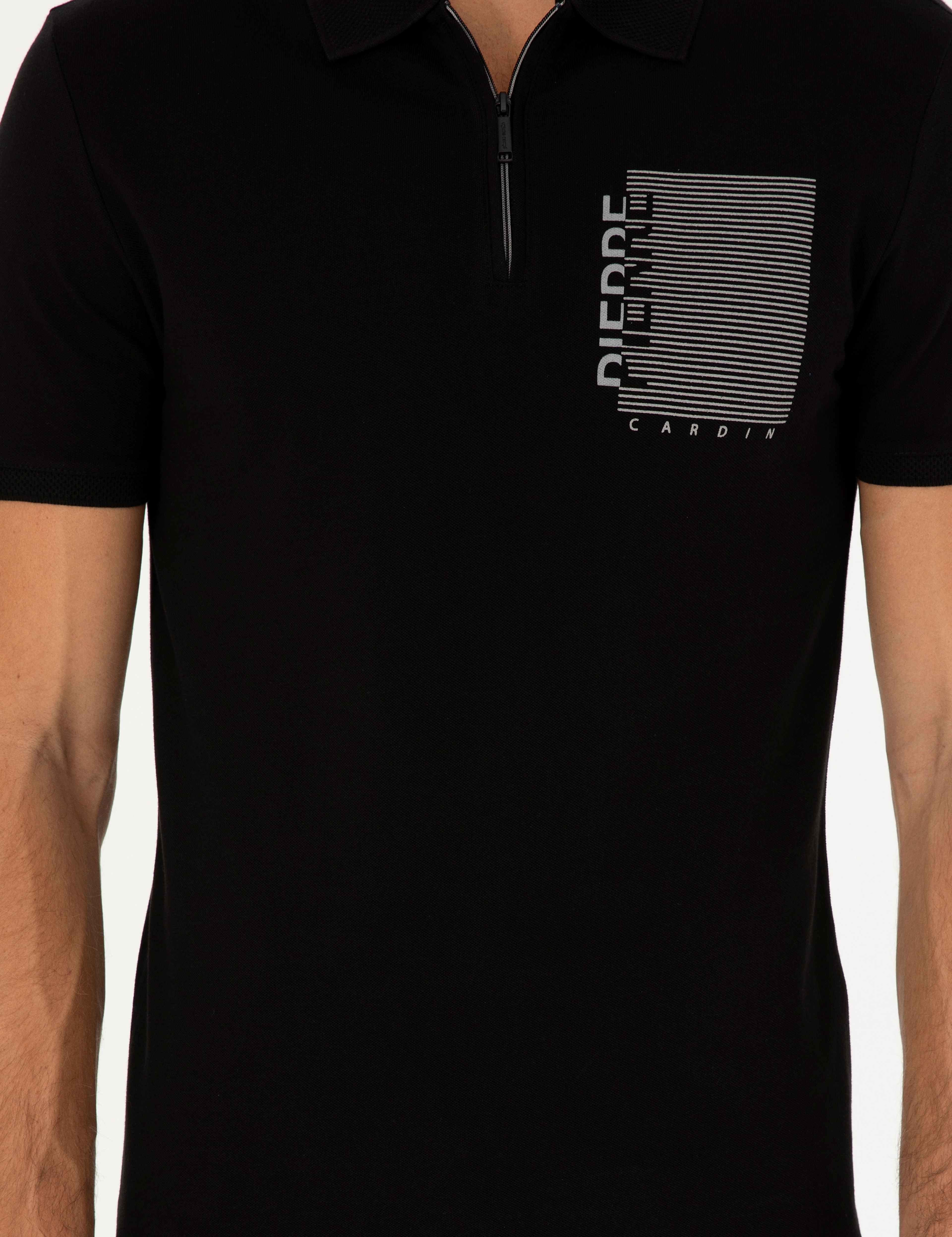 Siyah Slim Fit Tişört - Image 6